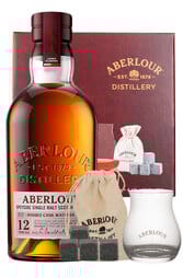 Aberlour 12 Year Double Cask Matured 700ml Gift Set w/ 1 Glass & 4 Whisky Stones