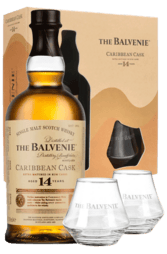 Balvenie 14 Years Caribbean Cask Single Malt 700ml Gift Pack w/ 2 Glasses