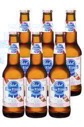 6 x Pabst Blue Ribbon American Lager Beer Bottle 355ml