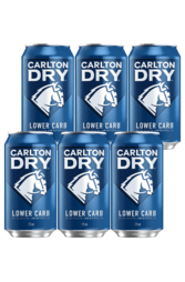 6 x Carlton Dry Beer Can 375ml