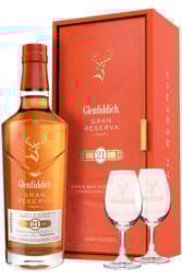 Glenfiddich 21 Year Old Gran Reserva 700ml w/ 2 Glencairn Copita Glasses