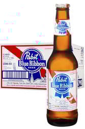24 x Pabst Blue Ribbon American Lager Beer Bottle Case 355ml