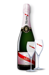 G. H. Mumm Rose + 2 champagne glasses