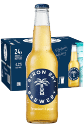24 x Byron Bay Brewery Premium Lager Bottle 330ml