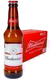 24 x Budweiser Beer Bottle Case 355ml