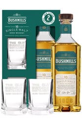 Bushmills Irish Whiskey 10 Year 700ml Gift Set w/2 Glasses