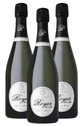 3 x Champagne Royer Blanc de Blancs 750ml