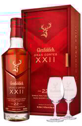 Glenfiddich 22 Year Old Gran Cotes 700ml w/ 2 Glencairn Copita Glasses
