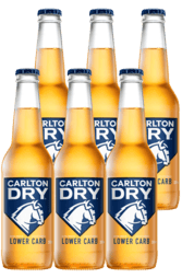 6 x Carlton Dry Beer Bottle 330ml