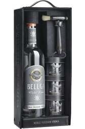 Beluga Gold Leather 700ml w/Gift Box with 3 Shot Glasses