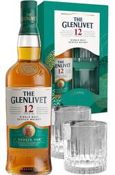 Glenlivet 12 Years Double Oak Single Malt 700ml Gift Pack w/ 2 Glasses