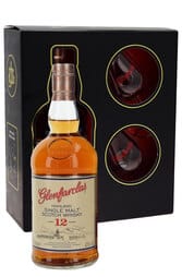 Glenfarclas 12 Years Single Malt 700ml Gift Set w/2 Glasses