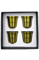 Double Wall Coffee Cup 4 Set - Gold