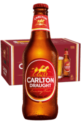 24 x Carlton Draught Beer Bottle 375ml