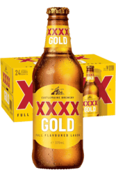 24 x XXXX Gold Beer Bottle 375ml