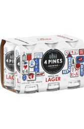 6 x 4 Pines Japanese Style Lager Can 375ml
