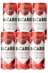 6 x Bacardi Rum & Cola Can Pack 250ml