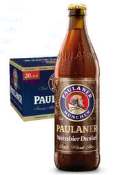 20 x Paulaner Weissbier Dunkel Beer Bottle Case 500ml