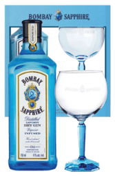 Bombay Sapphire 750ml Bottle Giftset with Glass