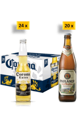 24 x Corona Beer Bottle Case
20 x Paulaner Hefe-Weissbier Beer Bottle Case