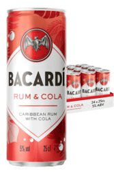 24 x Bacardi Rum & Cola Can Case 250ml