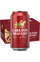 24 x Carlton Draught Beer Can 375ml