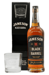 Jameson Black Barrel 700ml Bottle Giftset with Glass