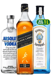 absolut-blue-750ml-johnnie-walker-black-750ml-bombay-sapphire-1000ml
