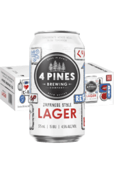 18 x 4 Pines Japanese Style Lager Can 375ml