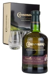 Connemara Peated Single Malt Irish Whisky Distillers Edition Gift Set with 2 Glass