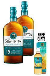 2 x The Singleton Dufftown 15 Years Single Malt 700ml Bottle with Free Special Release 14Yo 200ml Bottle with Gift Box
