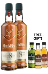 Glenfiddich 18 Year Single Malt 700ml w/Gift box w/ Free Mini 12, 15 & 18